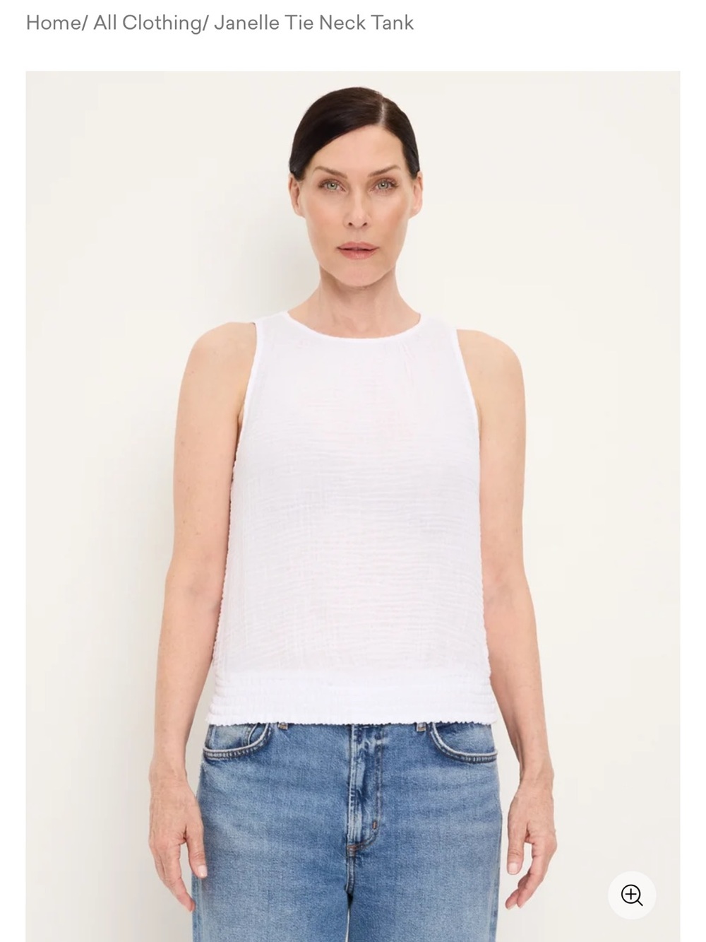 Michael Stars Janelle Double Gauze White Sleeveless Tank